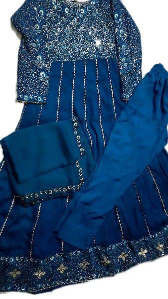 Blue Embroidered Full Maxi 1