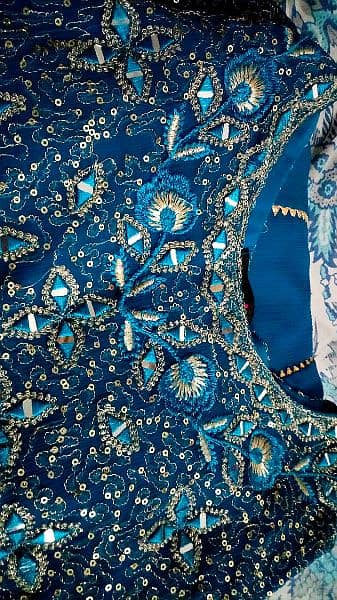Blue Embroidered Full Maxi 3