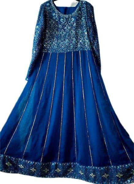 Blue Embroidered Full Maxi 4