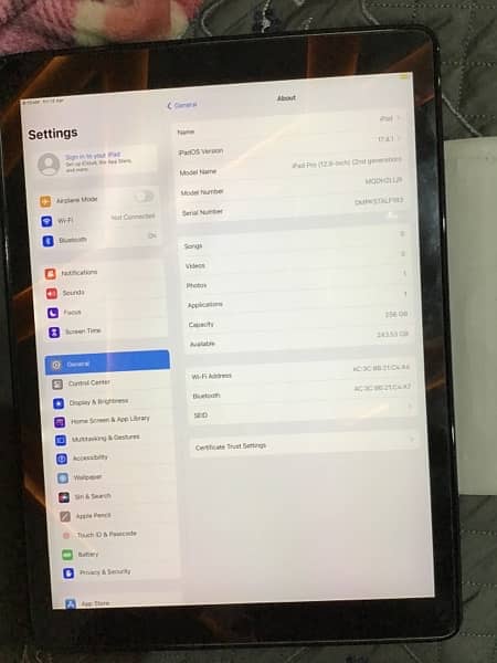 iPad Pro 12.9 inch 2nd generation 256 gb 2