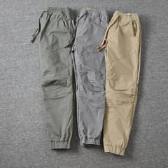 Trendy Men Pants Soft Fabric Multi Pockets Elastic Waist Spring Summer