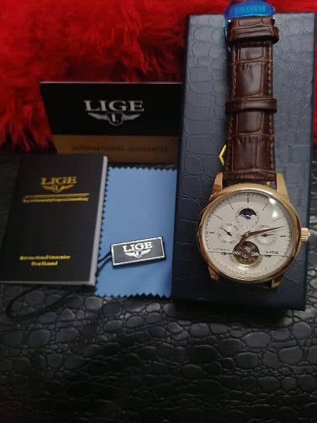 LIGE Brand New Original L6826  (21Jewels) Automatic Tourbillion Watch 2