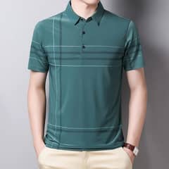 Men's Polo Shirt Business Casual Summer Short Sleeves Tops Pattern 0