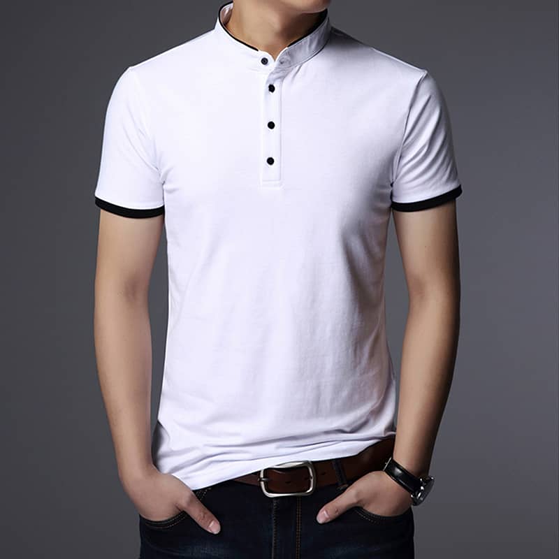 Men's Business Casual Polo Short Sleeve T-shirt 0