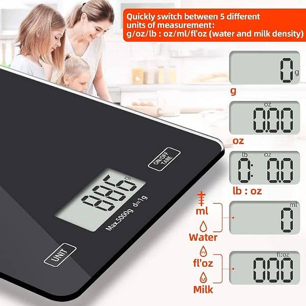 Meromore Food Kitchen Scale, Digital Weight Scales Grams and Oz 2