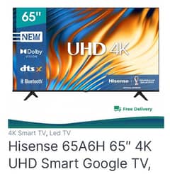 65” Hisense 4K android Google tv 0