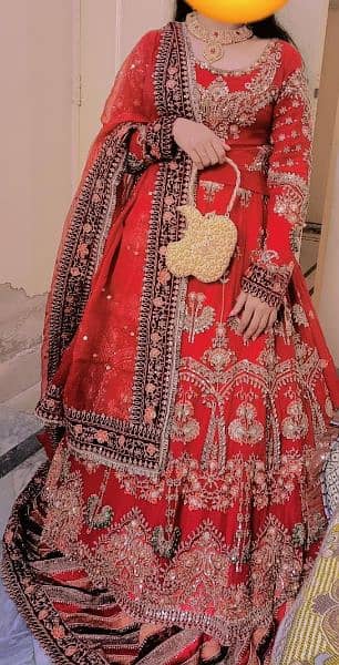 Maria B | Bridal Lehenga Choli | Deep Red | Wedding Dress 3