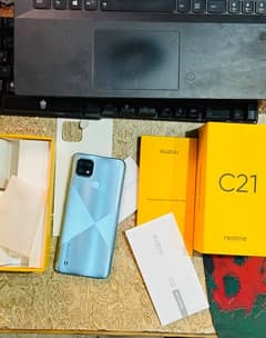 Realme C21 with box and back cover