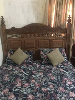 walnut wood handmade king size bed