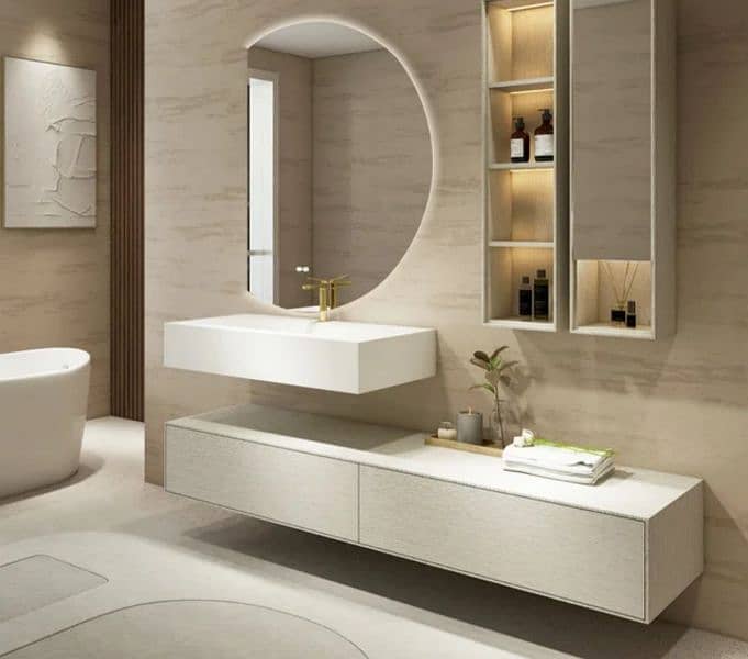 designer Corian/ PVC Vanities  Basin  jacuuzi LED mirrorS 7