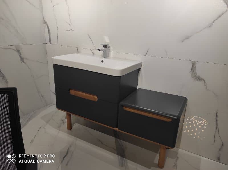 designer pvc and Corian  vanities with led Mirrorss 3