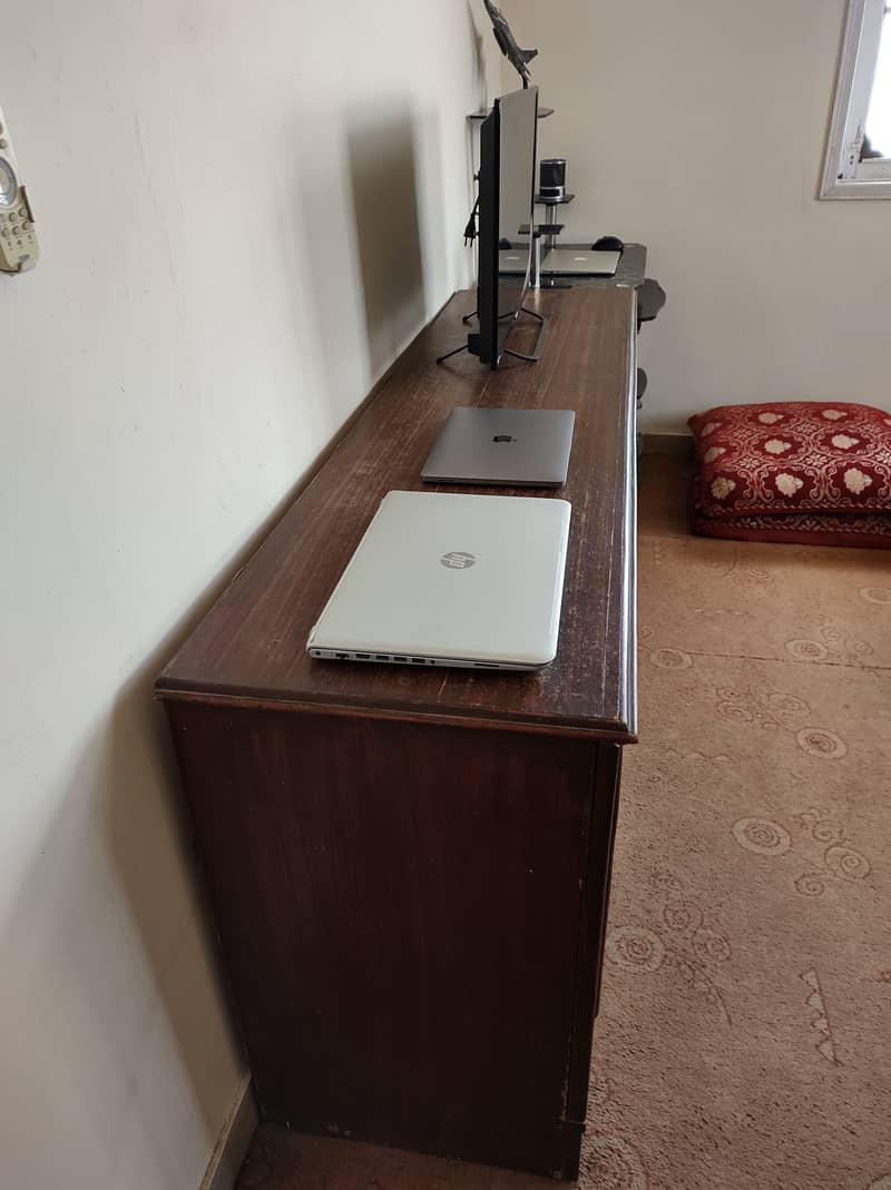 Wooden Sideboard Computer Table Trolly 3