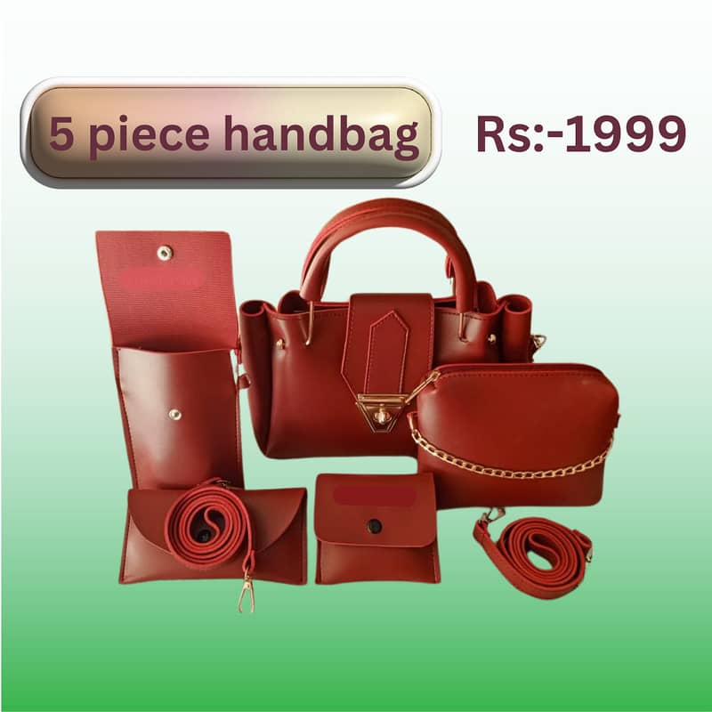 Crossbody & Clutch | 5 piece ladies handbag | Stylish bag for girls. 0