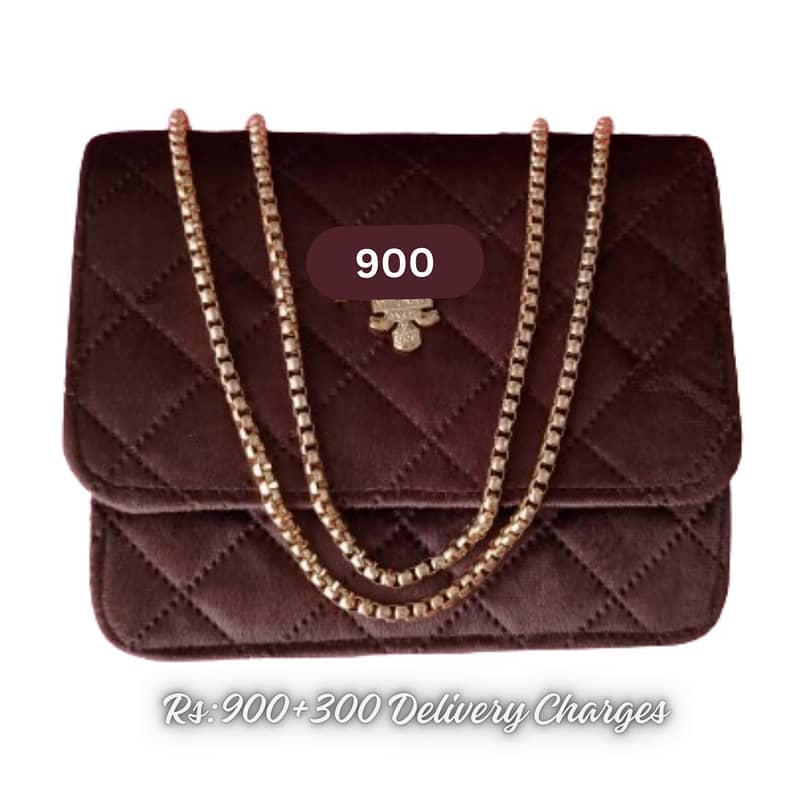 Stylish hand bags for girls | Velvet Ladies handbas | Medium handbag. 1