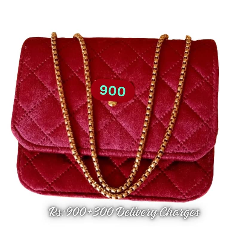 Stylish hand bags for girls | Velvet Ladies handbas | Medium handbag. 3