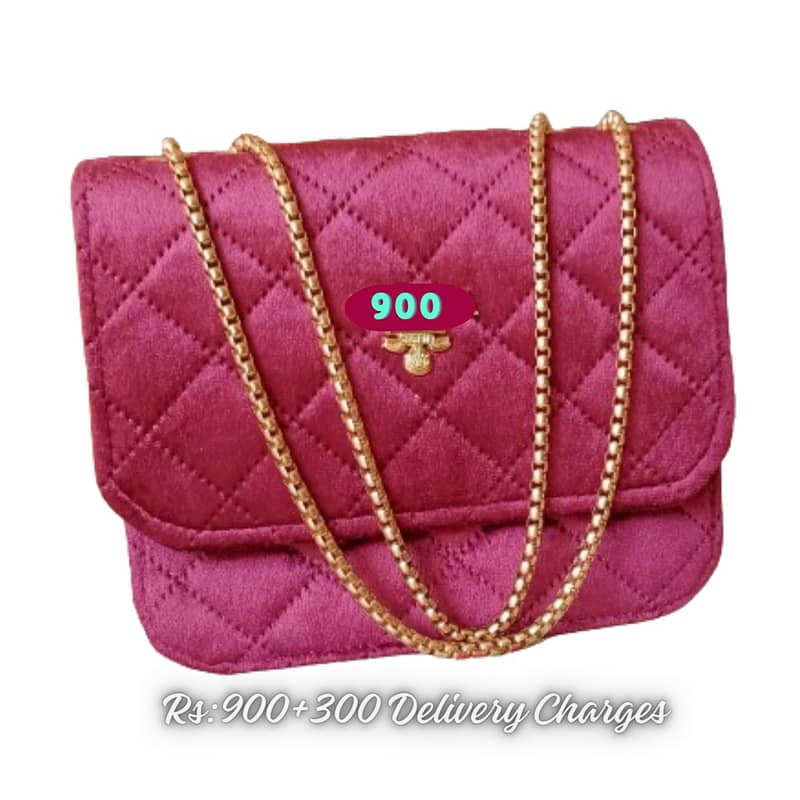 Stylish hand bags for girls | Velvet Ladies handbas | Medium handbag. 6