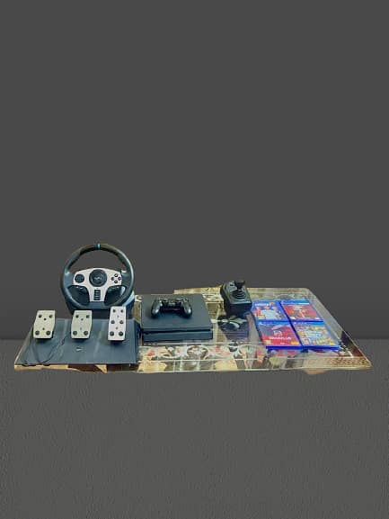 PS4 Slim 500 GB Complete Set (4 games & pxn v9 steering wheel) 0