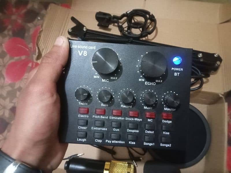 v8 sound card full kit with bm 800 microphone 4
