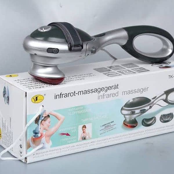 Handheld Percussion Massager With Removable Handle And Infrared Heat 3