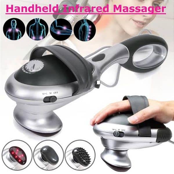 Handheld Percussion Massager With Removable Handle And Infrared Heat 5