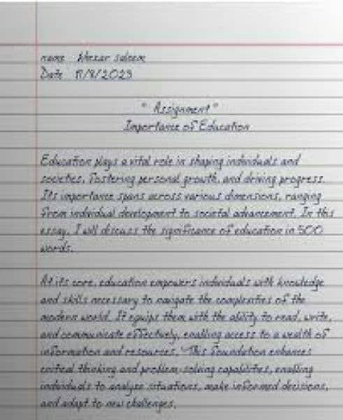 hand writing assignment 6