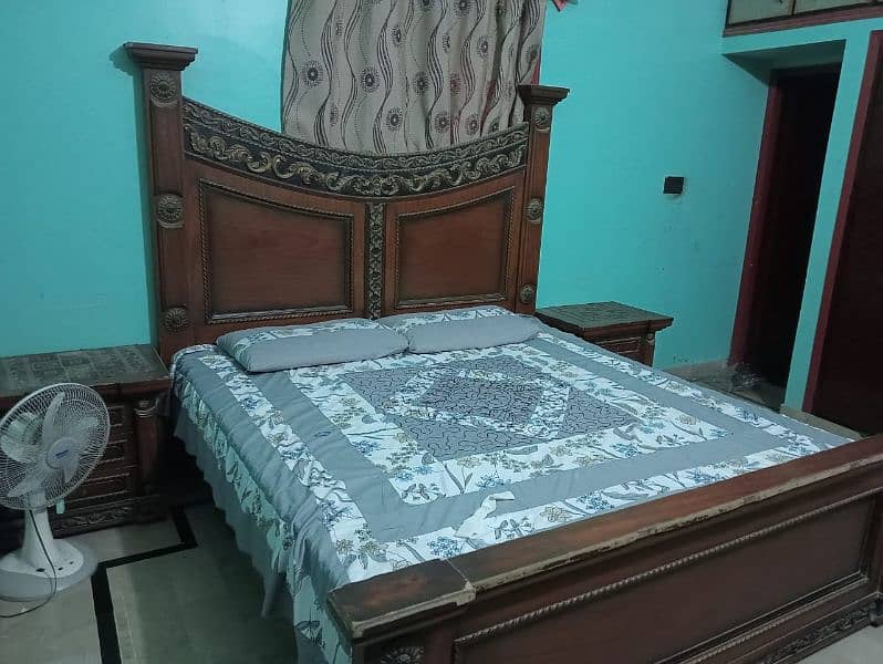 king size bed with out matress side tables dressing 3