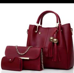 3 pcs women is leather shoulder bag | Free delivery to all Pakistan| 0