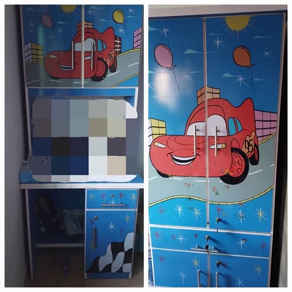 kidz cupboard nd study table for sale condition 10/10 03458832882 0