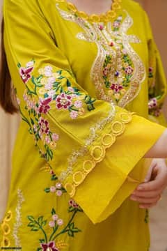 2 PC's Women's Stitiched Cut Work Embroidery Suit #03088751067