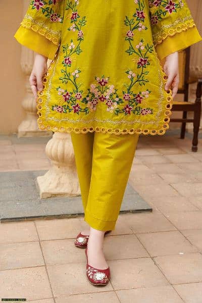 2 PC's Women's Stitiched Cut Work Embroidery Suit #03088751067 3