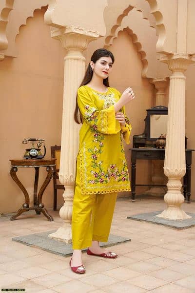 2 PC's Women's Stitiched Cut Work Embroidery Suit #03088751067 6