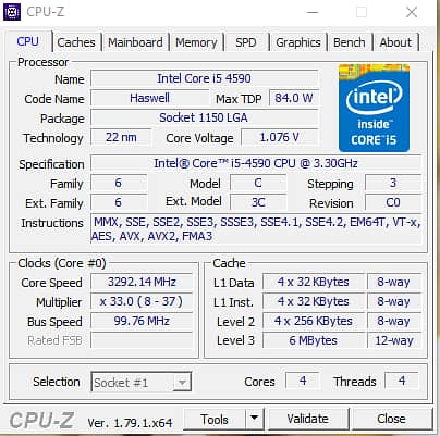 pc Core(TM) i5-4590 CPU 1