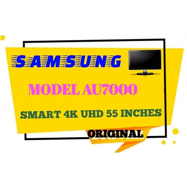 Samsung 55 Inch AU7000 BOXPAK  UHD Crystal Processor 4K Smart TV 7