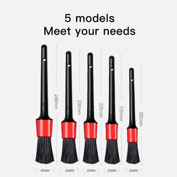 5pcs Car Wash Brush Soft Brush Detail Brush Automotive Interior 3