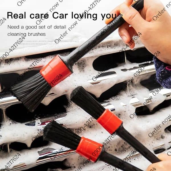 5pcs Car Wash Brush Soft Brush Detail Brush Automotive Interior 7