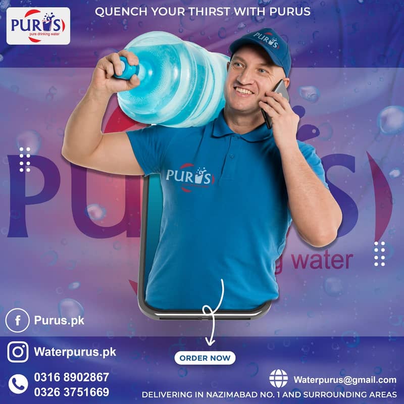Purus 19-Litre Bottle Delivery Service for Home and Offices 0