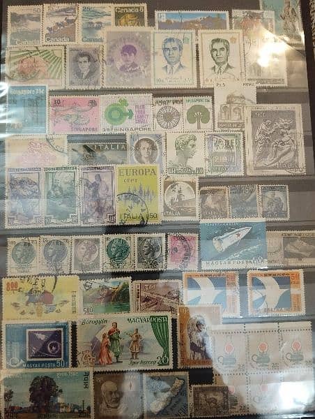 Vintage Postage Stamp Collection Book different countries Stamps. 12