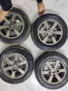 12 Inch Alloy Rims with General Tubeless Tires 155/70 Set of 4
