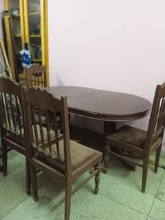 sheesham wood 4 chairs and table