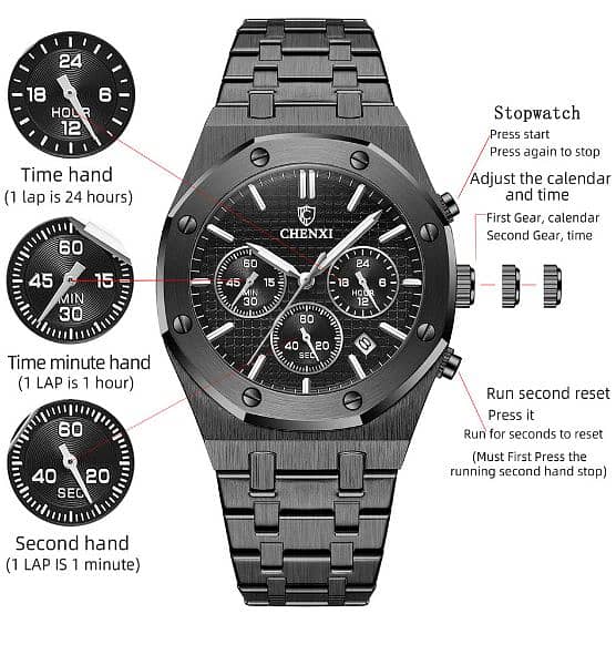 CHENXI 948 Chronograph Business Top Brand Watch Men Stainless STEEL 9