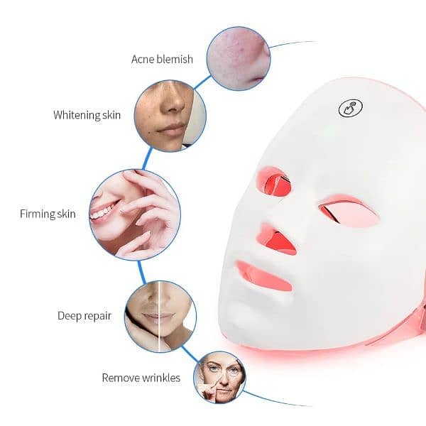 Red Light Therapy Mask, Near-infrared 850 Red Light + 7 Colours. 4