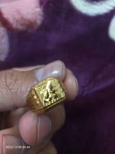 Pure 22 karrat Gold Ring gents quality ki gurenty weight 4.4 gram