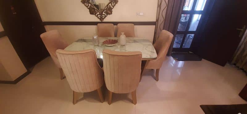 Dining table for sale 6 seater/ 6 chairs dining table/ wooden dining 1