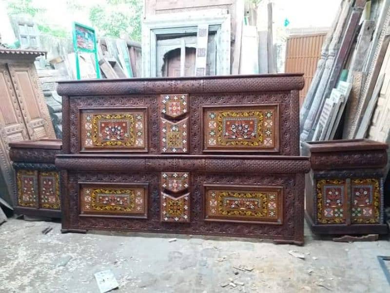 Out door items home door items bamboo hut chinoti furniture wooden bed 0