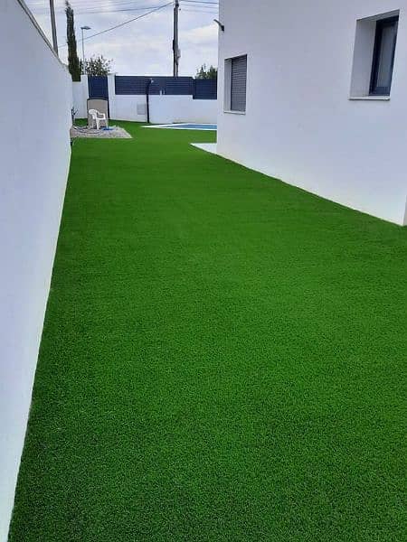 Artificial grass/green mat garden/duck tile/complete glass work 1