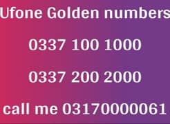 Ufone golden numbers