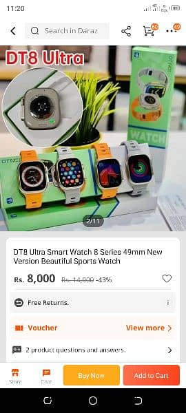 DT8 ultra smart watch 0