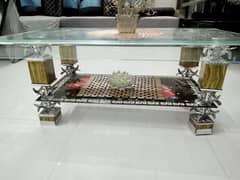 glass top center table . . slightly used 9/10 condition 0