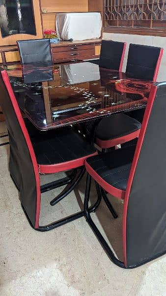 Modern Glass Dining Table - Excellent Condition 0