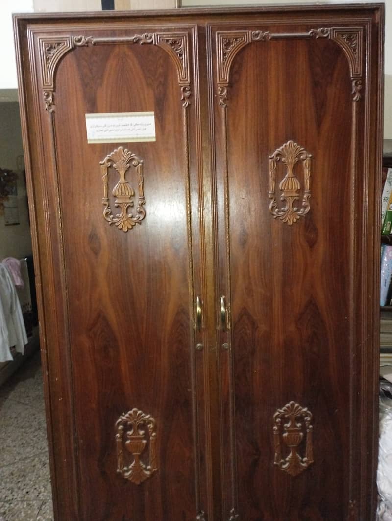 Freestanding Twin Wardrobe Cupboard Almari Almirah Solid Wood 0